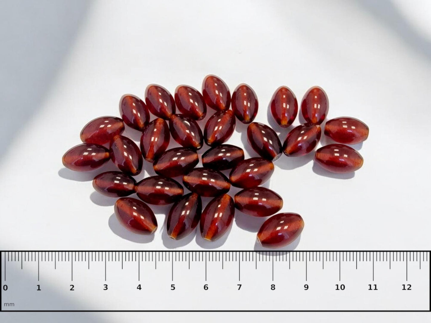 Polished Cognac Baltic Amber Olive Beads: 5pcs, 9-14.5mm