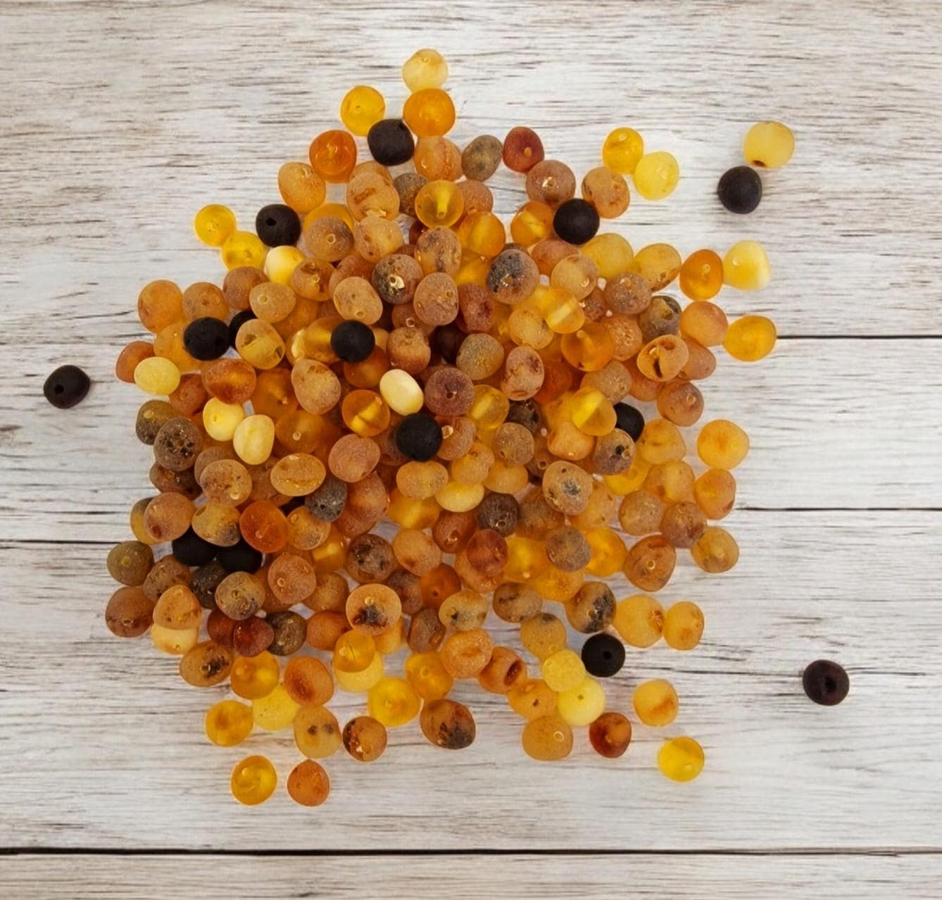 Raw Baltic Amber Beads: Baroque Mix Color, 6-7mm, 40pcs