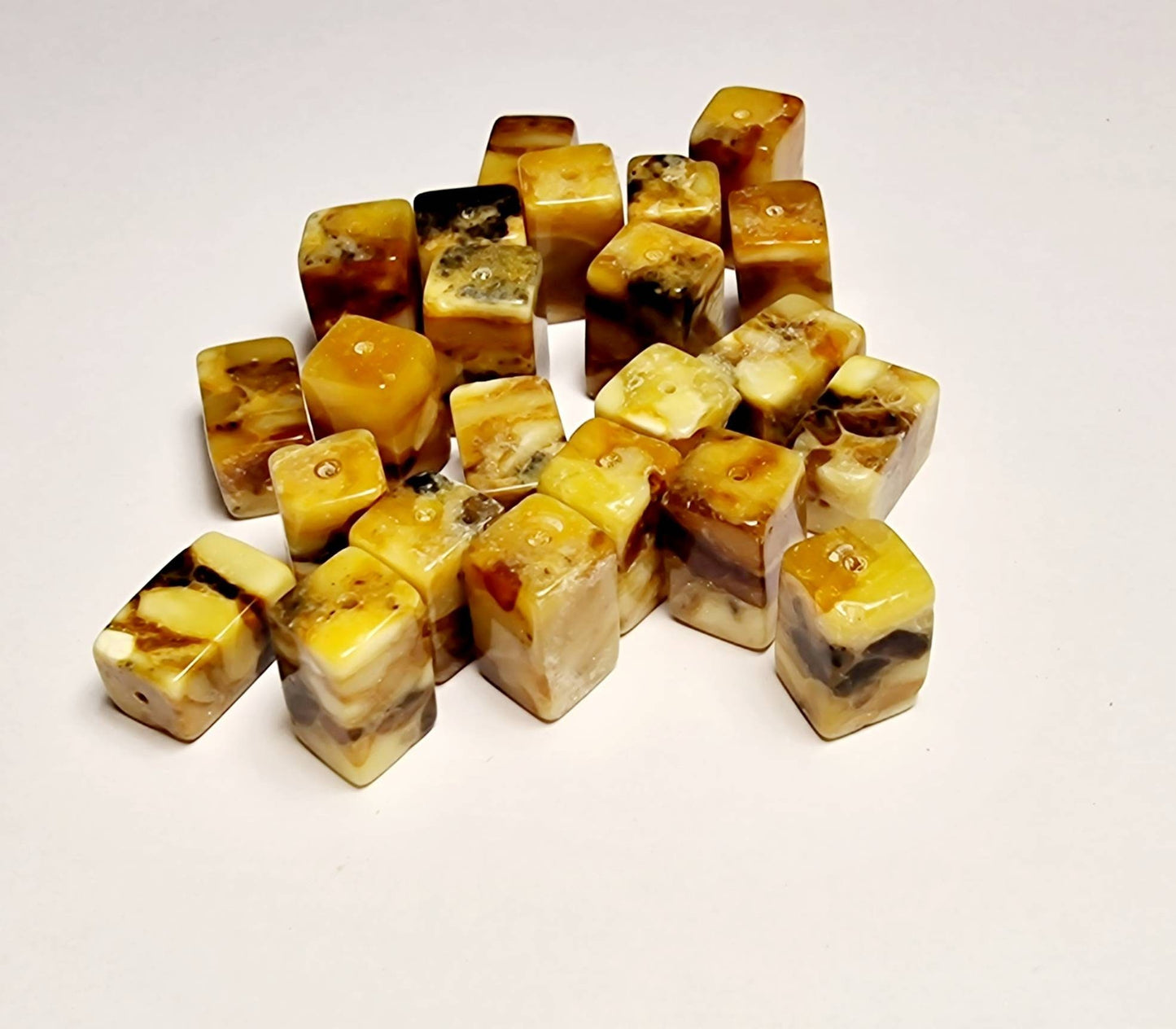 5-10-20 pcs Baltic Amber Loose Natural Baltic Amber Pressed Cube Mix