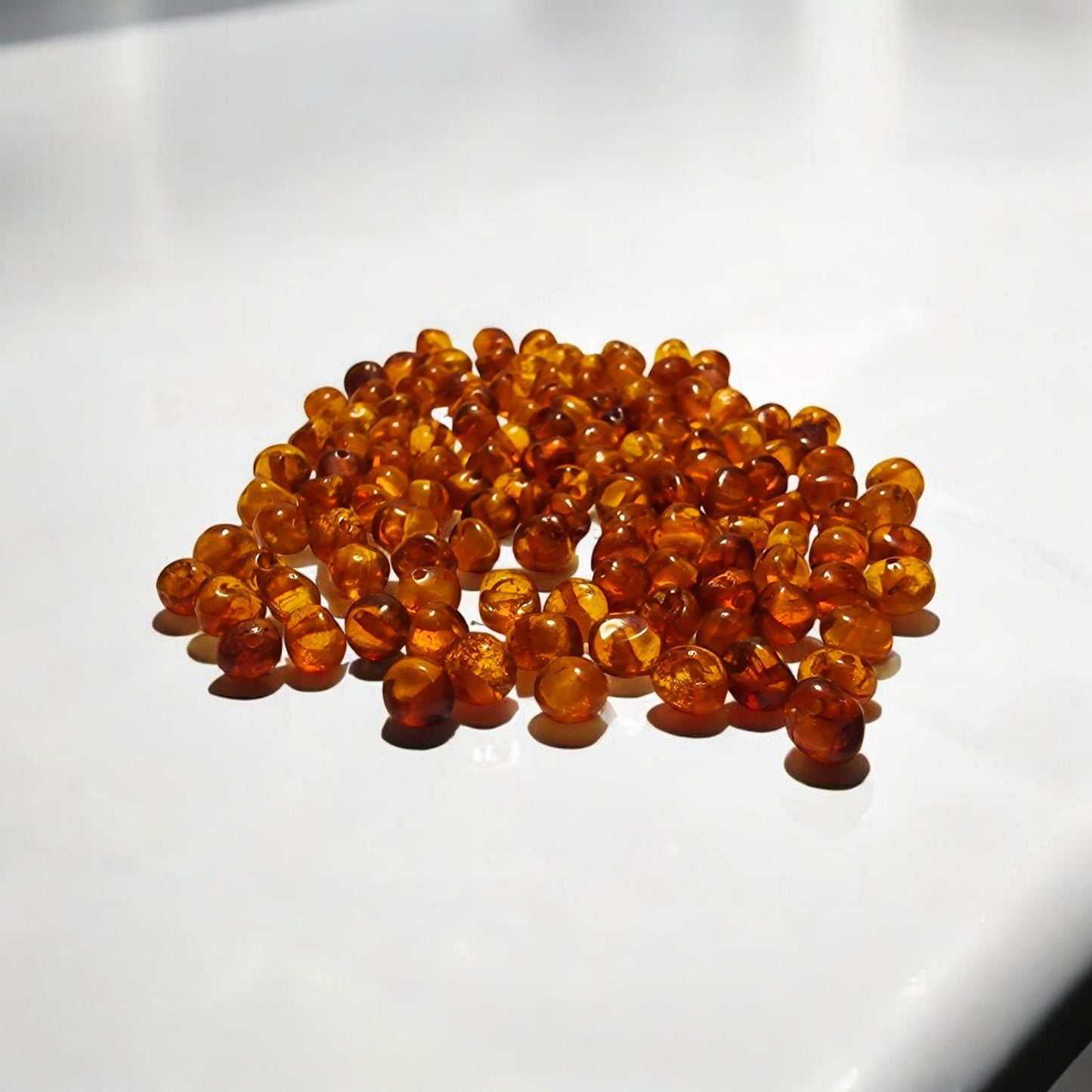 Polished Cognac Baltic Amber Beads 5-6mm: Baroque Loose Beads