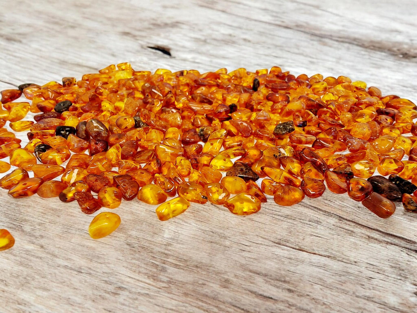 Polished Baltic Amber Beads: Honey Cognac Mix, 4-7mm, 100pcs