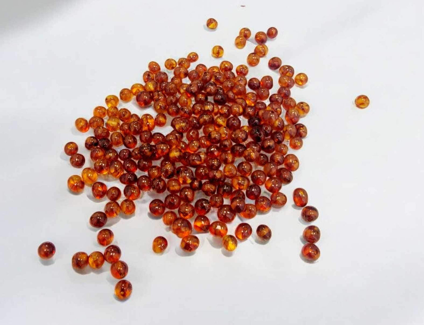 Polished Cognac Baltic Amber Beads: Baroque Shape, 4-5mm, 100pcs