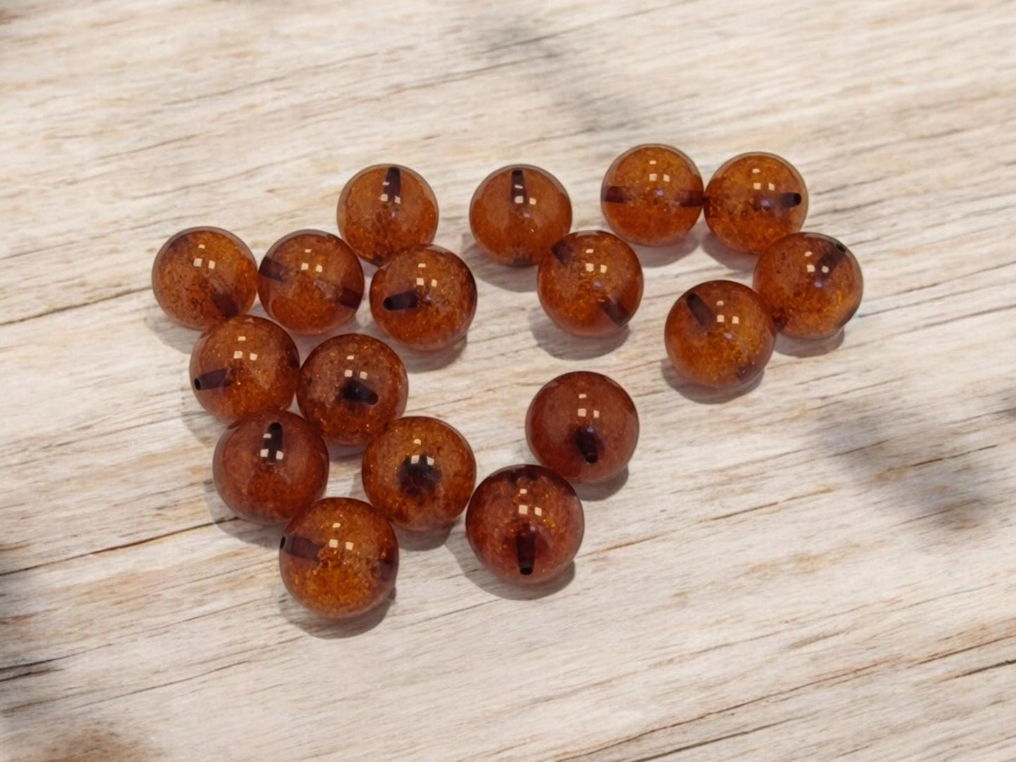 Polished Cognac Baltic Amber Beads: Round 11mm Loose Gemstone