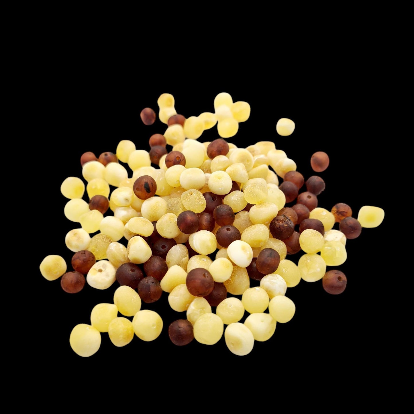 Raw Baltic Amber Beads: Yolk Cognac Baroque Gemstones (5-6mm)