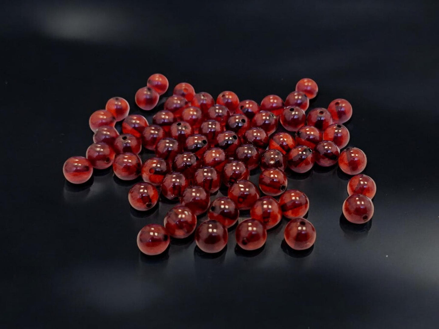 Polished Cognac Baltic Amber Beads: Round 6mm, 20pcs