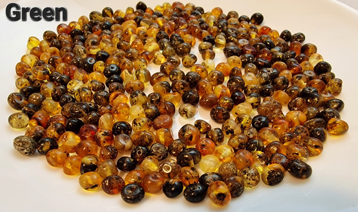 40-80 pcs Baltic Amber Loose/ Natural Baltic Amber / Amber beads/ beads 6-7.5mm / Cognoc / Mix #0214