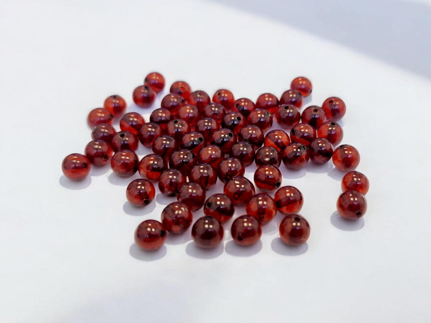 Polished Cognac Baltic Amber Beads: Round 6mm, 20pcs