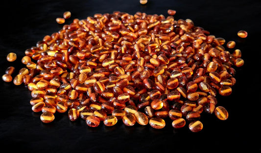 Polished Baltic Amber Olive Beads: Honey Cognac Color, 50-100 Pcs