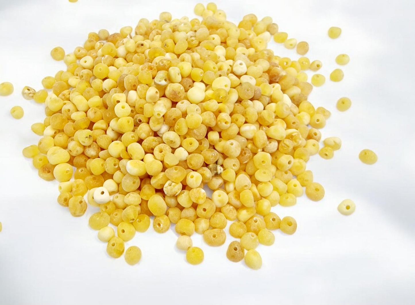 Raw Yolk Baltic Amber Beads: Baroque Shape, 4-5mm (100pcs)