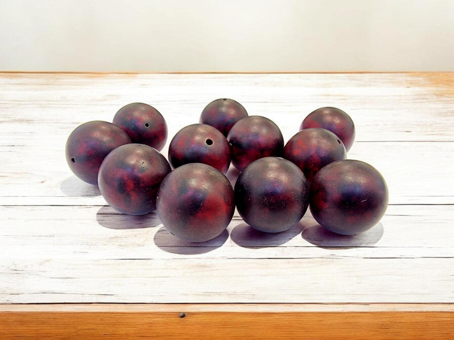 Raw Dark Cognac Baltic Amber Beads: 20mm Round Pressed Gemstone