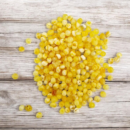 Polished Yolk Baltic Amber Beads: Baroque Shape, 5-6mm