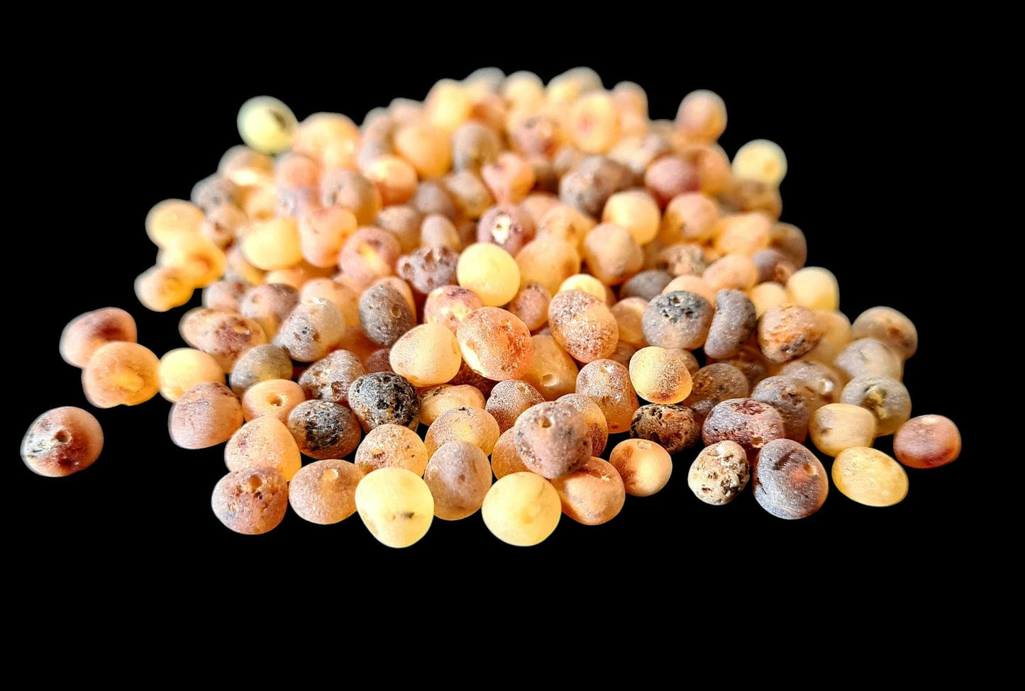 Raw Baltic Amber Beads: Mix Color Baroque Gemstones (5-6mm)