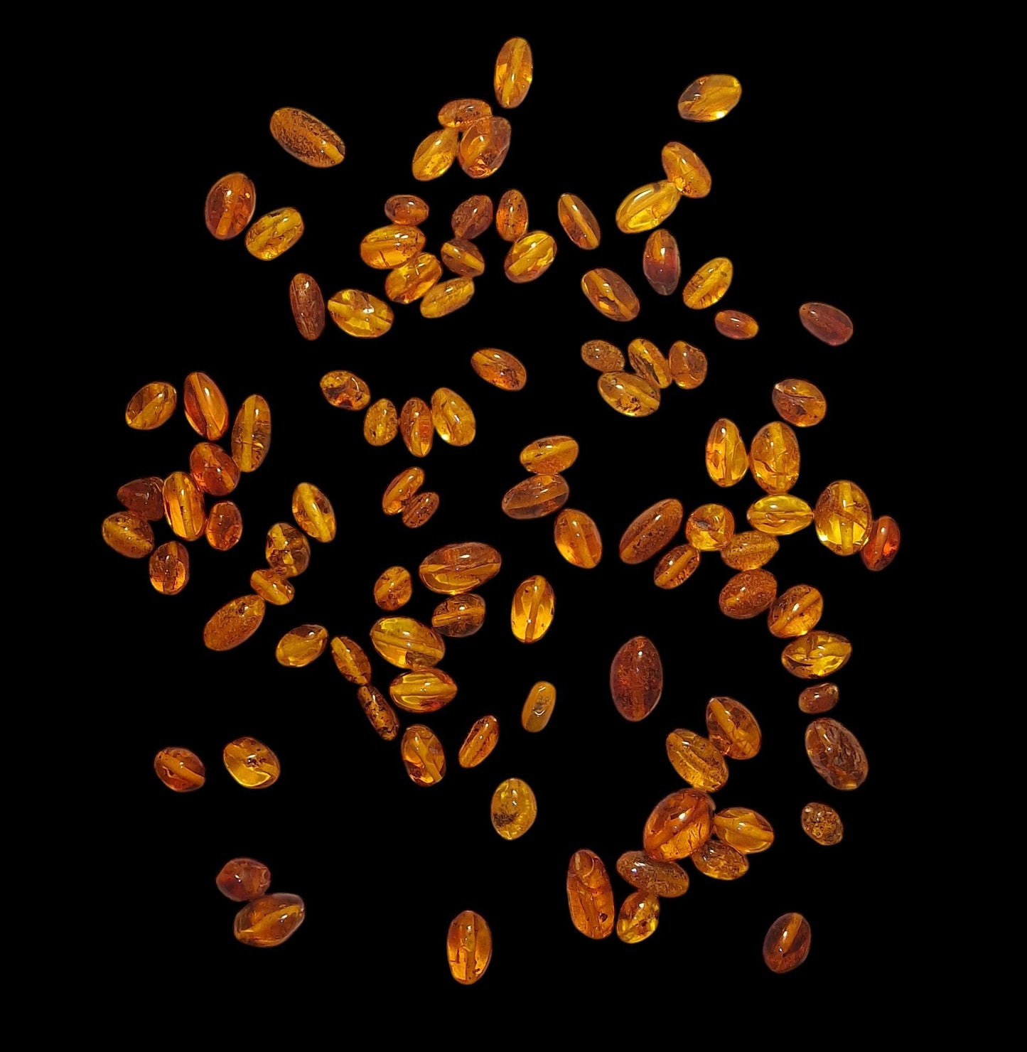 Polished Honey Baltic Amber Beads: Olive Shape, 6-17mm, 20pcs