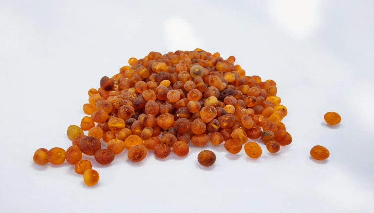 Raw Baltic Amber Beads: Cognac Honey Baroque Gemstones (5-6mm)