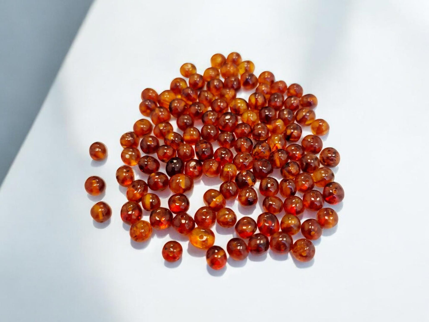 Cognac Baltic Amber Beads: Baroque Shape, 6-7mm, 40pcs