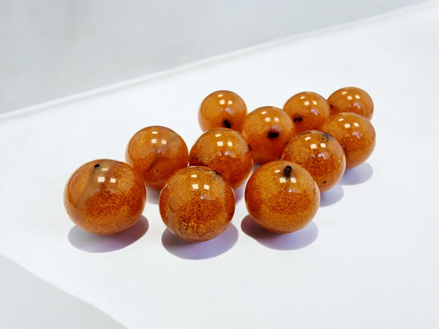 Polished Cognac Baltic Amber Beads: Round Pressed, 18.5mm