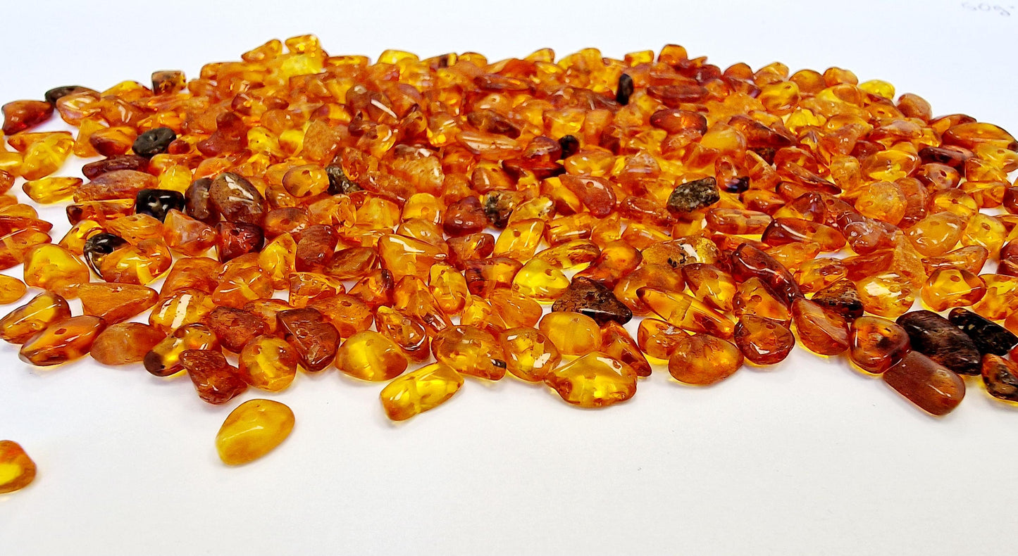 Polished Baltic Amber Beads: Honey Cognac Mix, 4-7mm, 100pcs