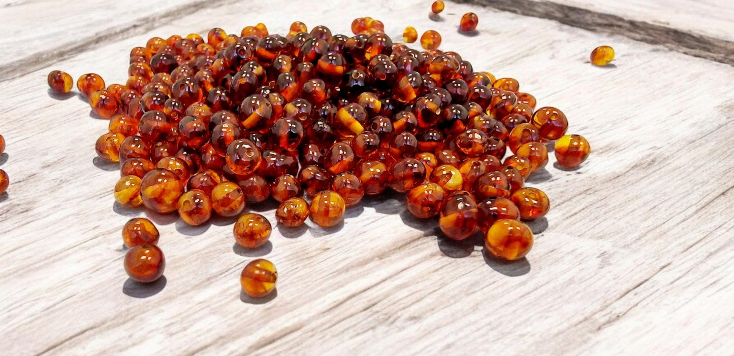 Polished Cognac Baltic Amber Beads 5-6mm: Baroque Loose Beads