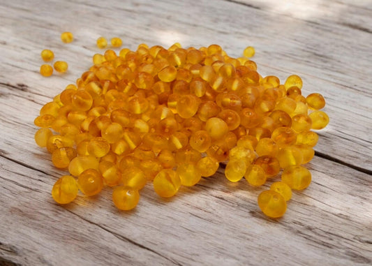 Raw Honey Baltic Amber Beads: Baroque Style, 6-7mm, 40pcs