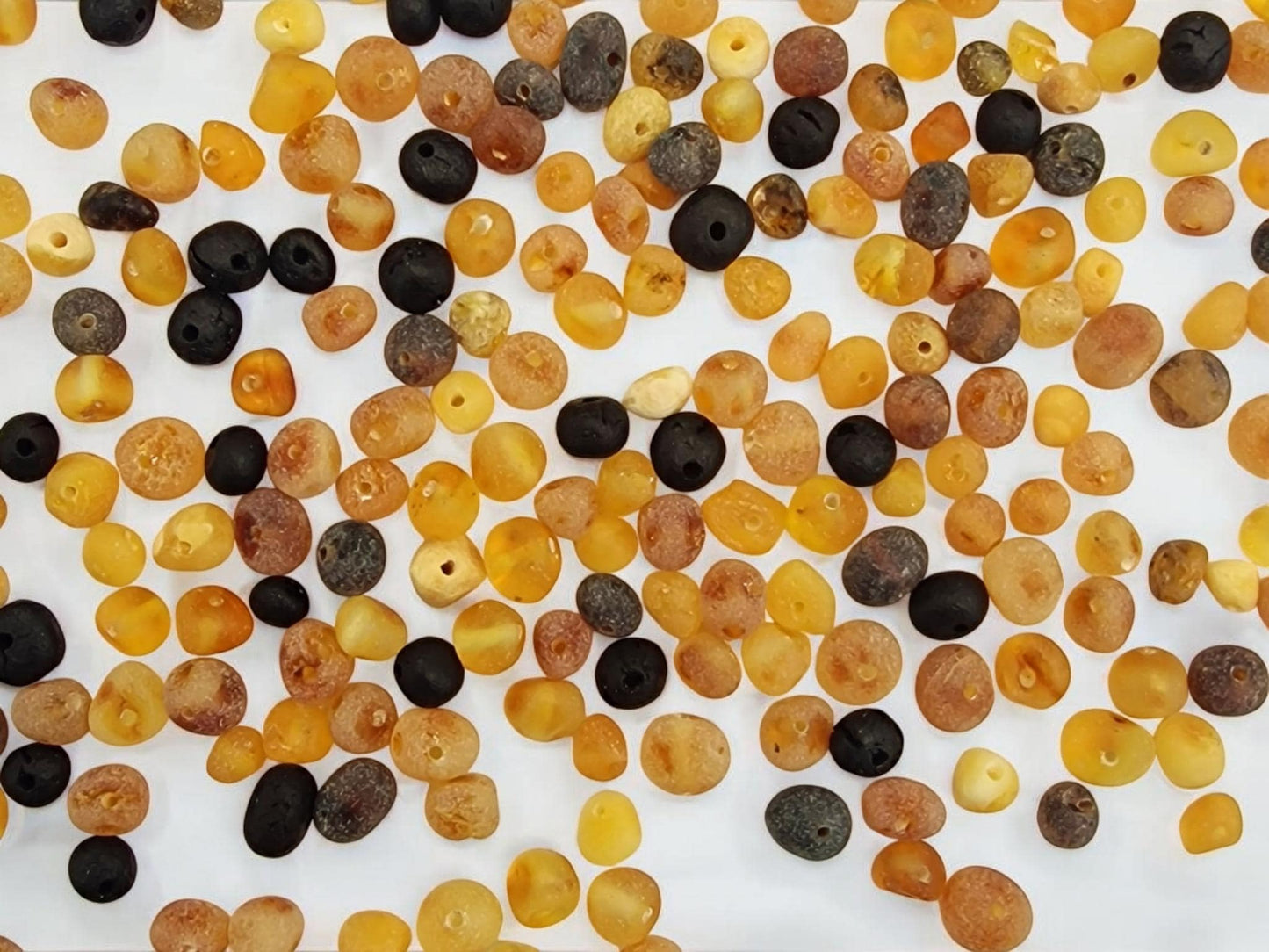 Raw Baltic Amber Beads: Mixed Color Baroque Gemstones (100pcs)