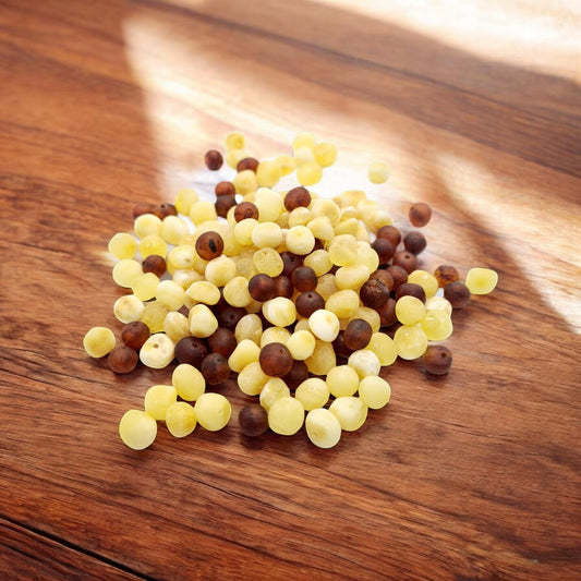 Raw Baltic Amber Beads: Yolk Cognac Baroque Gemstones (5-6mm)