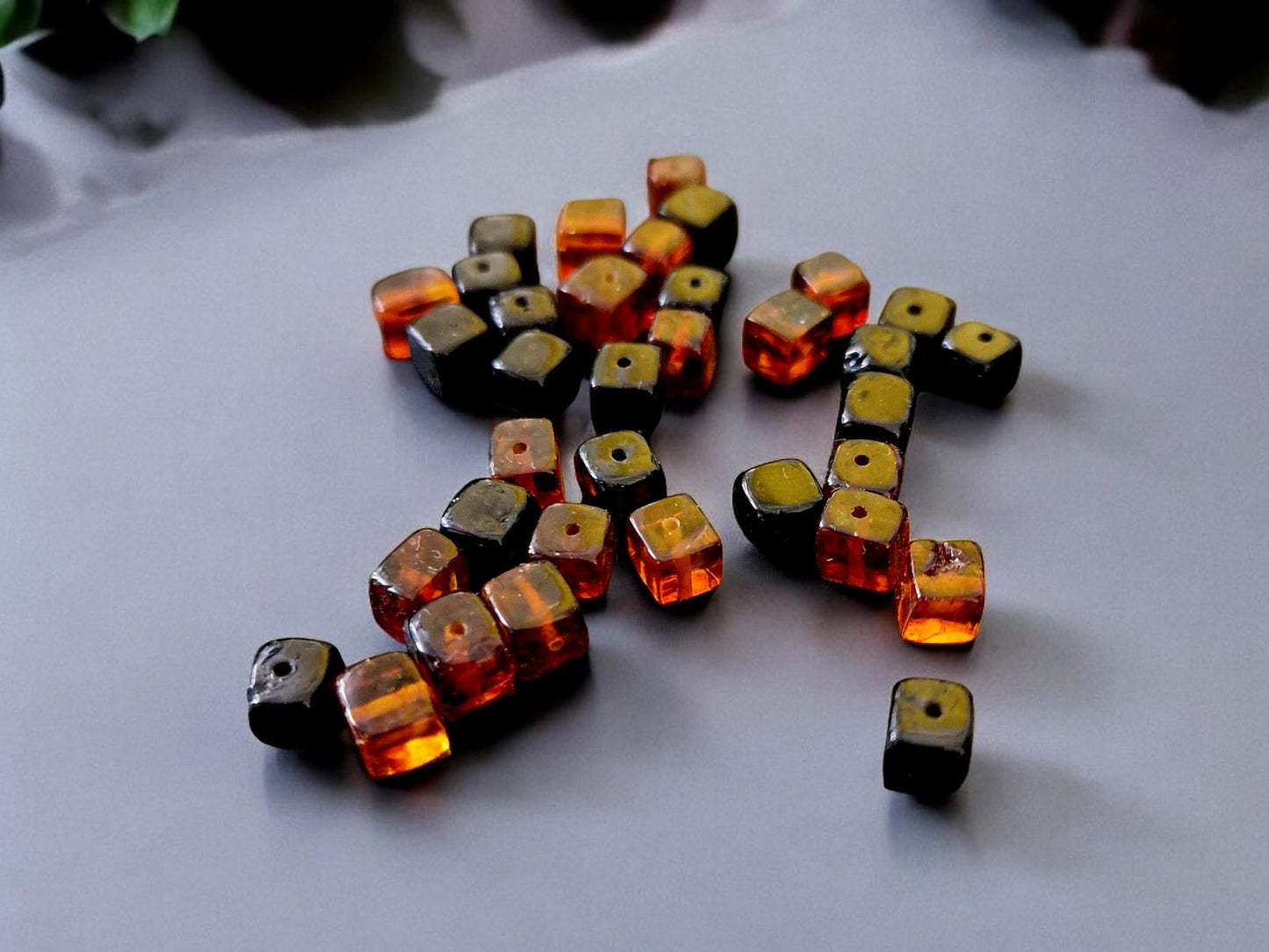 Polished Baltic Amber Beads: Cognac Cherry Cube Beads (5-6mm, 50-100pcs)