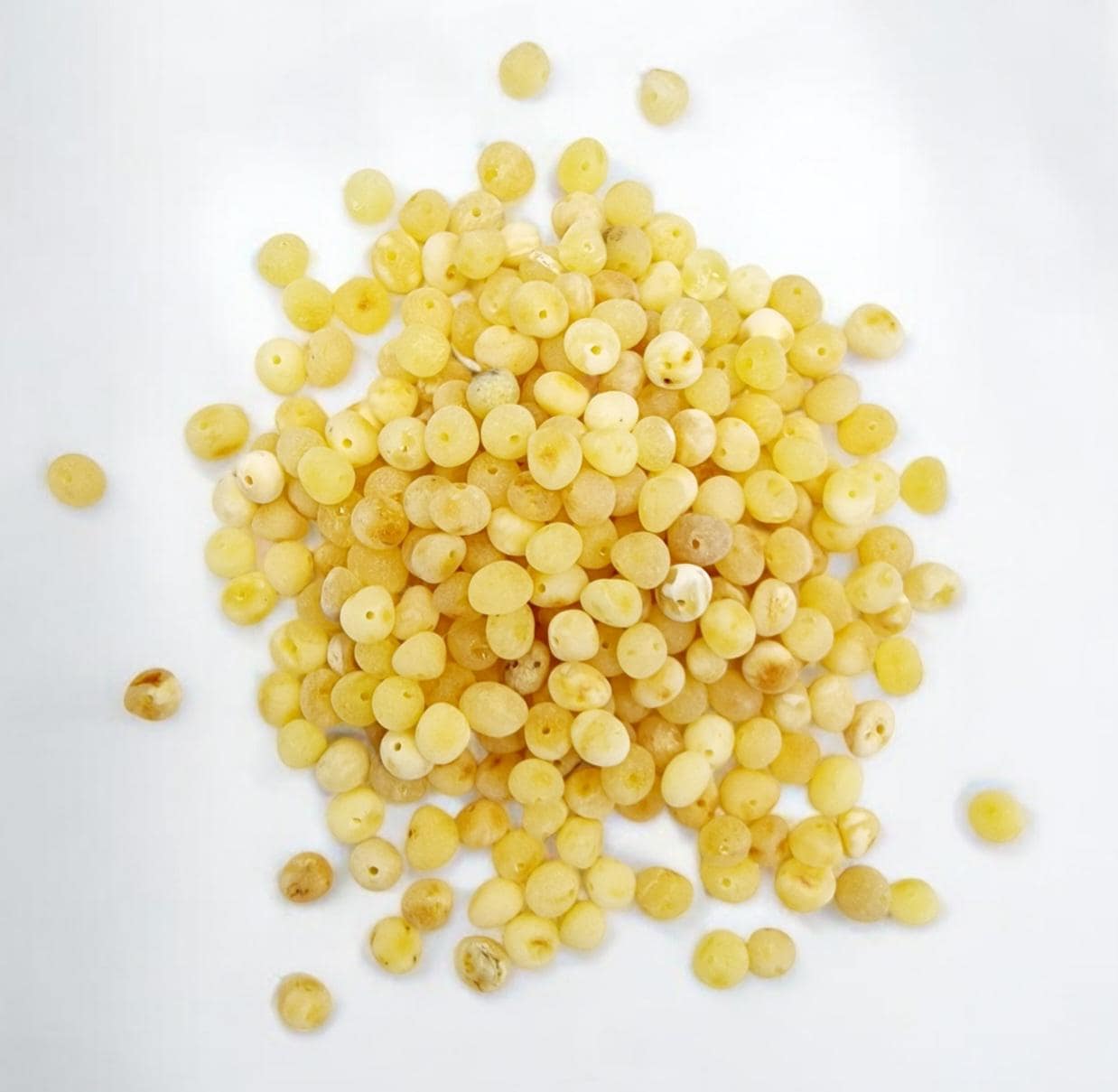 Raw Yolk Baltic Amber Beads: Baroque Shape, 5-6mm