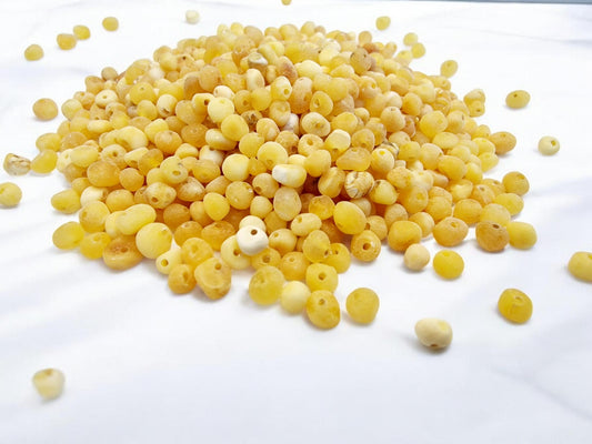 Raw Yolk Baltic Amber Beads: Baroque Shape, 4-5mm (100pcs)