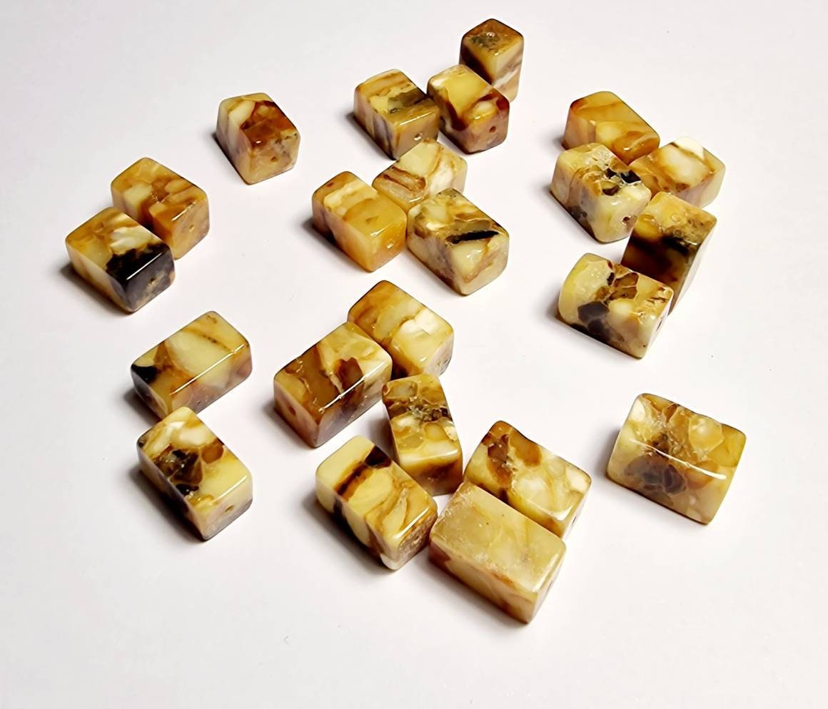 5-10-20 pcs Baltic Amber Loose Natural Baltic Amber  Pressed Cube Mix