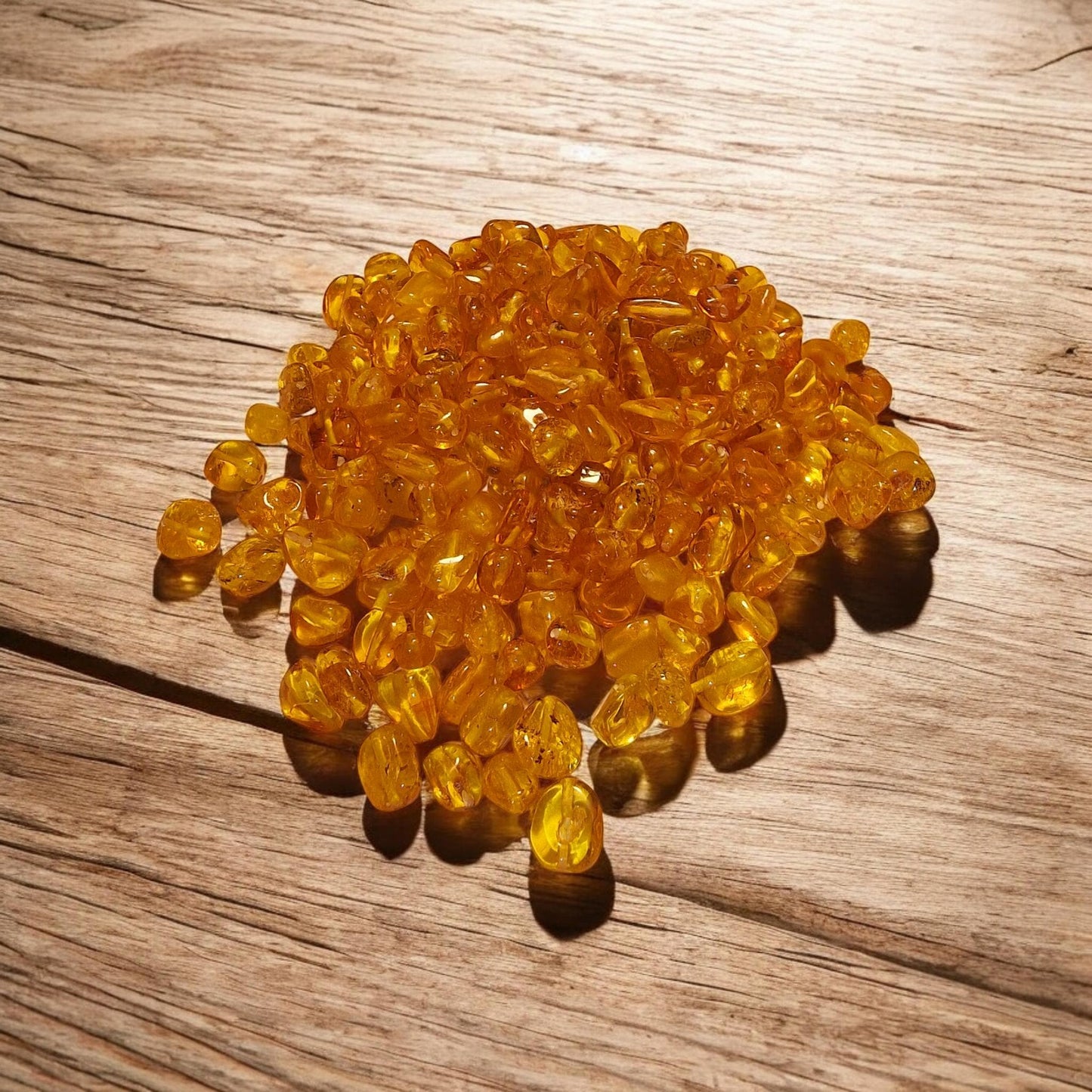 Polished Baltic Amber Olive Beads: Lemon Color, 5-14mm, 50pcs