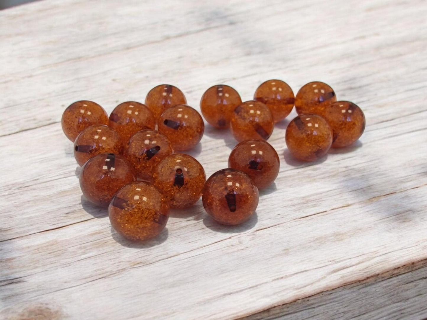 Polished Cognac Baltic Amber Beads: Round 11mm Loose Gemstone