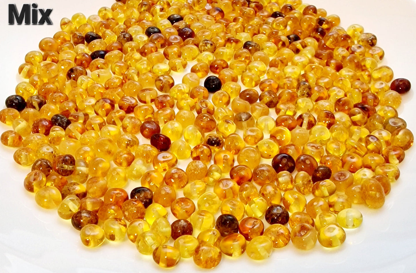 40-80 pcs Baltic Amber Loose/ Natural Baltic Amber / Amber beads/ beads 6-7.5mm / Cognoc / Mix #0214