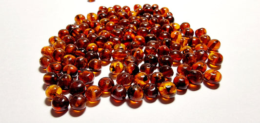 40-80 pcs Baltic Amber Loose/ Natural Baltic Amber / Amber beads/ beads 6-7.5mm / Cognoc / Mix #0214