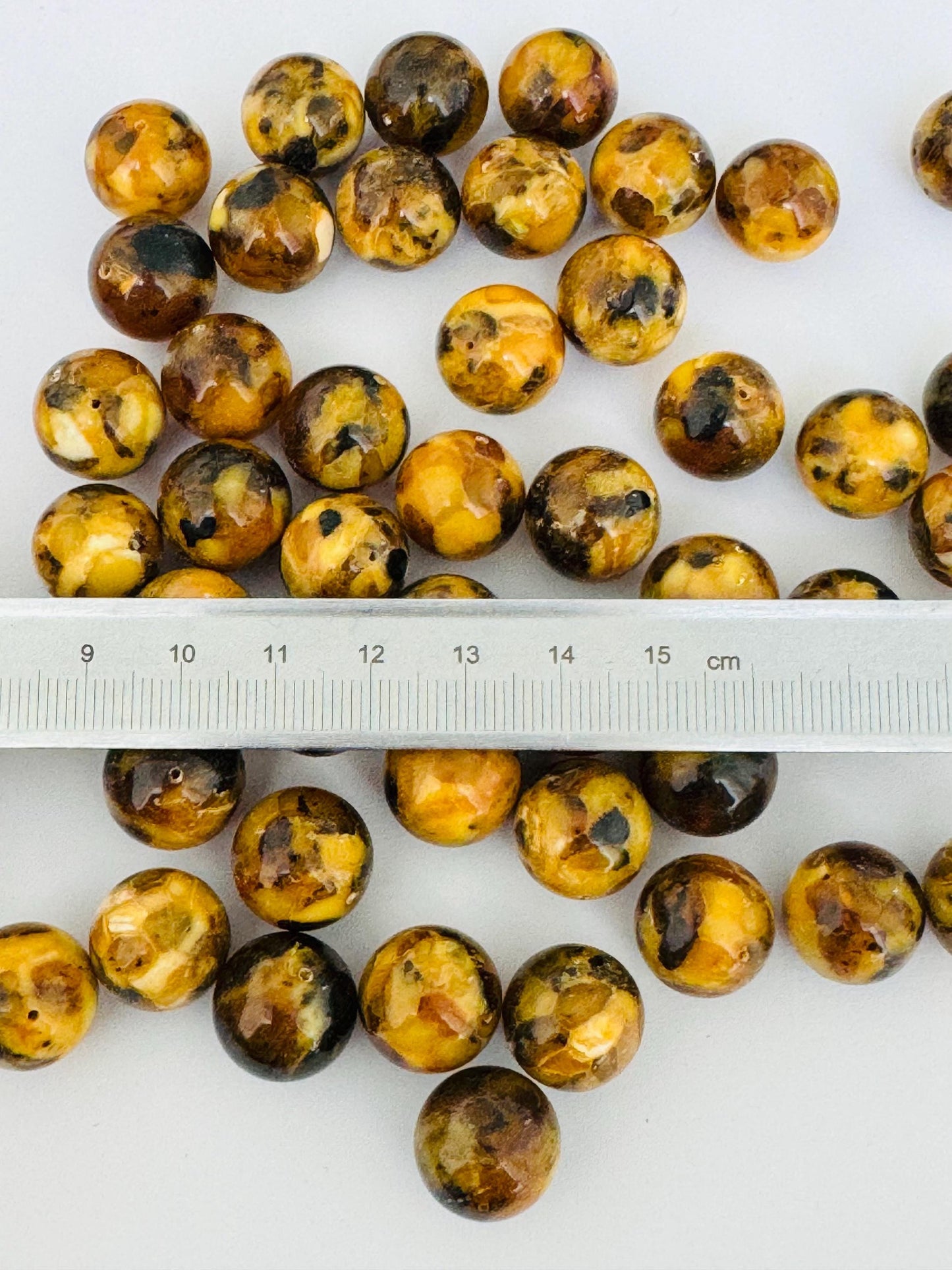 Natural baltic amber round loose amber beads pressed round 15-15.5mm Mix 5pcs