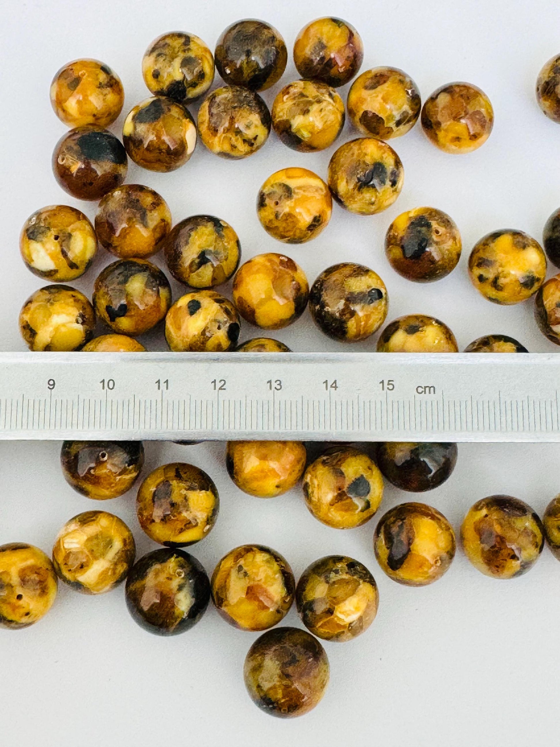 Natural baltic amber round loose amber beads pressed round 15-15.5mm Mix 5pcs