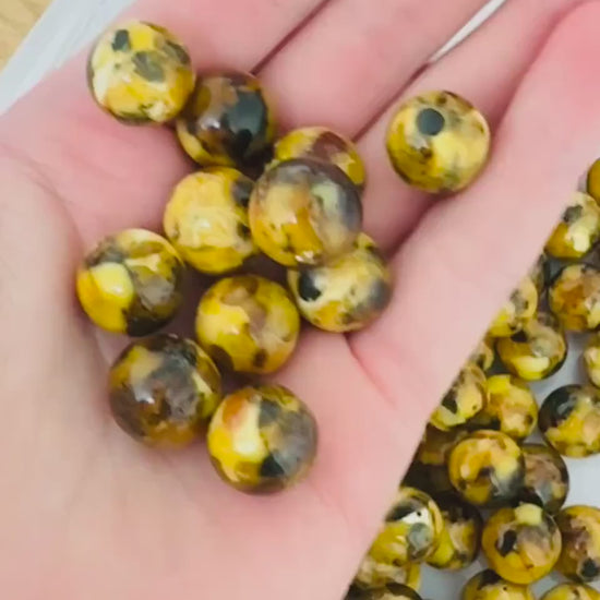 Natural baltic amber round  loose amber beads  pressed round 15-15.5mm Mix 5pcs